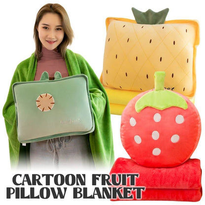 Combo Coussin Couverture en Peluche Fruits & Légumes, 10 Designs de Coussin