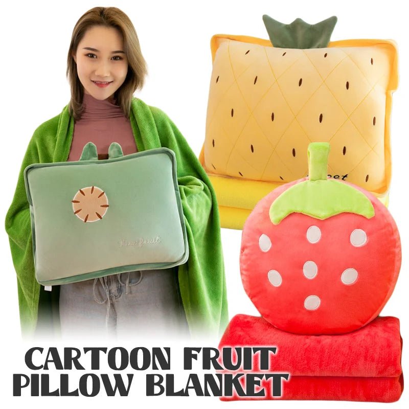 Combo Coussin Couverture en Peluche Fruits & Légumes, 10 Designs de Coussin