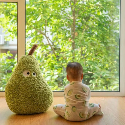 Plushie Giant Fuzzy Cartoon Pear, 24" | 60 cm - Plushie Produce