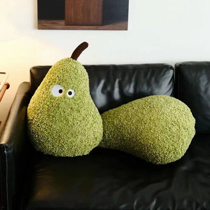 Plushie Giant Fuzzy Cartoon Pear, 24" | 60 cm - Plushie Produce