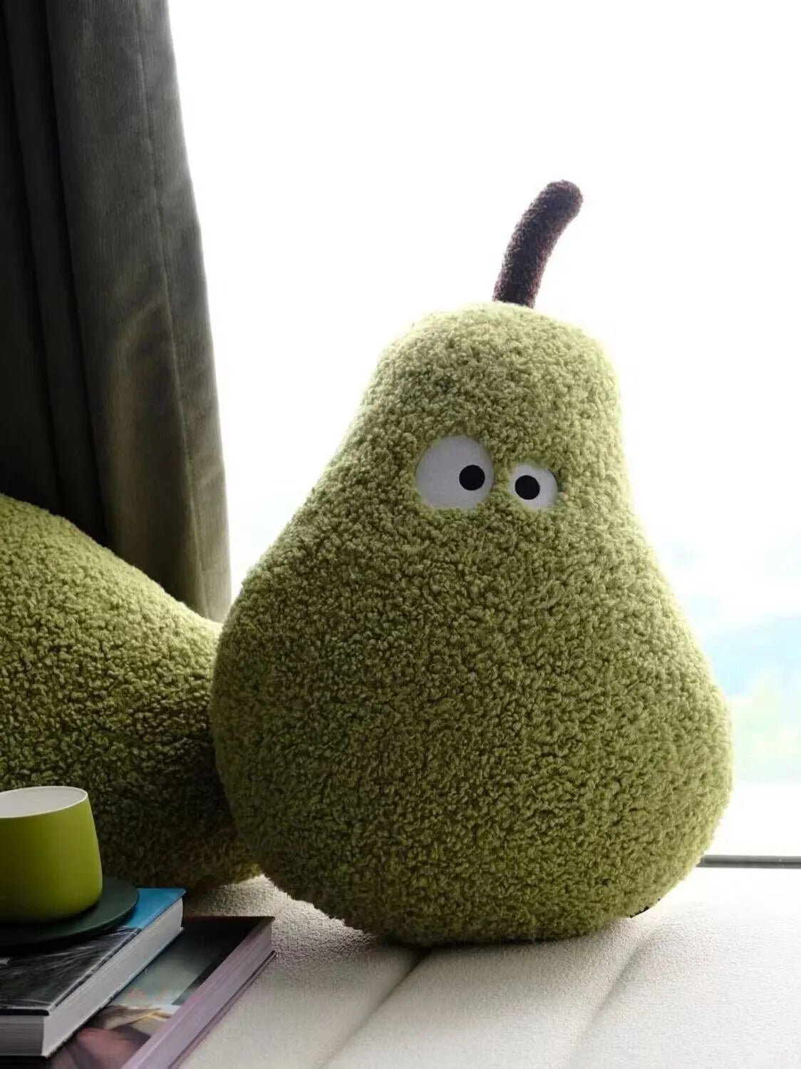 Plushie Giant Fuzzy Cartoon Pear, 24" | 60 cm - Plushie Produce