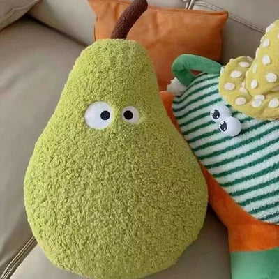 Plushie Giant Fuzzy Cartoon Pear, 24" | 60 cm plush toy – – – Image 3 | Plushie Produce