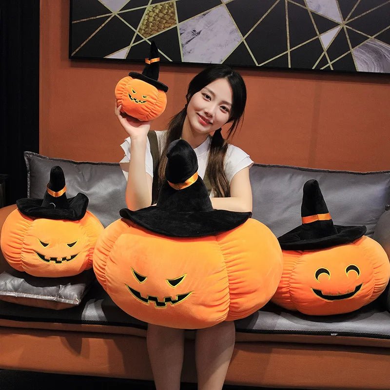 Peluş Cadılar Bayramı Jack-O-Lantern Peluşu, 12 Tasarım, 8-28" | 20-70 cm