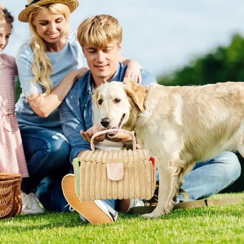 Pluche Picknickmand Hond Snuffel Speelgoed, 7" | 17 cm