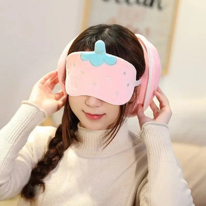 Plushie Pineapple/Strawberry/Carrot/Cactus Eye Mask for Sleeping Plushie Produce