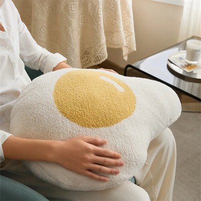Plushie Poached Egg Throw Pillow, 20" | 50 cm plush toy – – – Image 3 | Plushie Produce