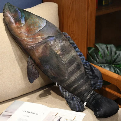 Plushie Realistic 3d Fish Collection, Four Fish, up to 39" | 100 cm long plush toy – – Grouper – Image 11 | Plushie Produce