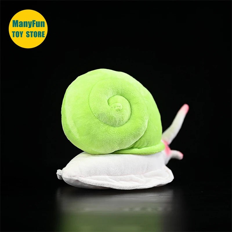 Peluche réaliste escargot de terre vert, 10" | 25 cm