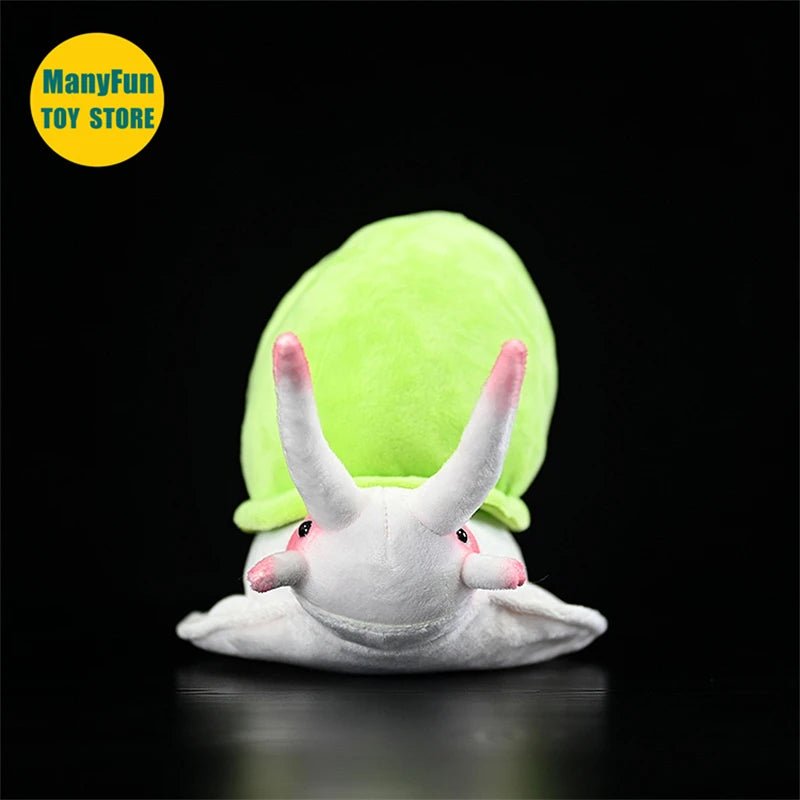 Plushie Realista Caracol Verde de Pelúcia, 10" | 25 centímetros