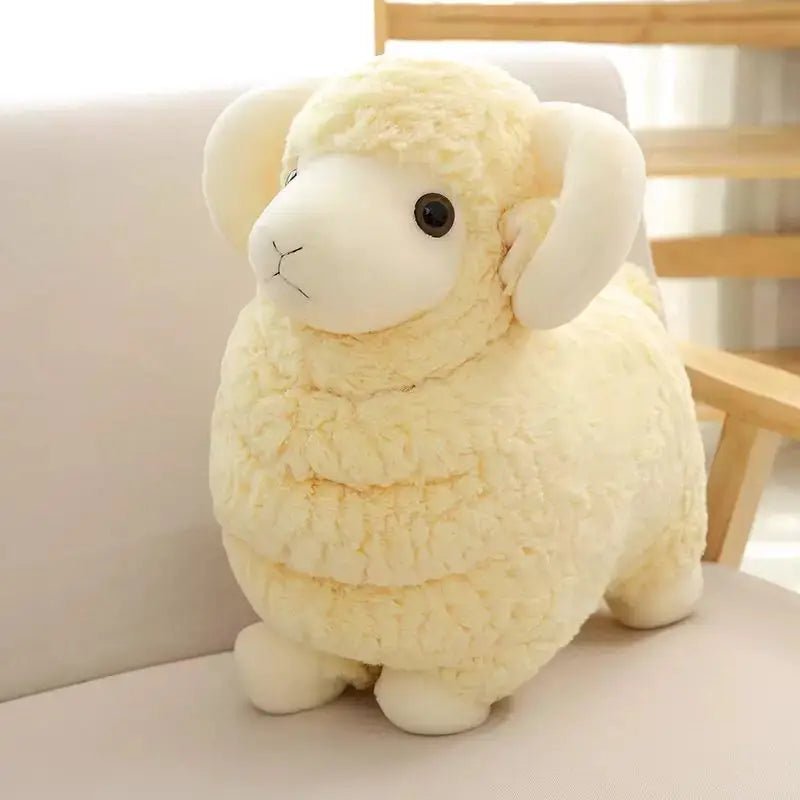 Plushie Realistic Sheep, Four Colors, 8-20" | 20-50 cm plush toy – – Yellow – Image 3 | Plushie Produce