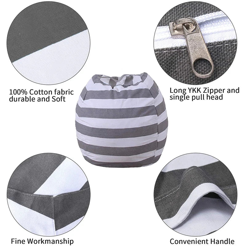 Plushie Striped Bean Bag Organizer | Stylish & Functional - Plushie Produce