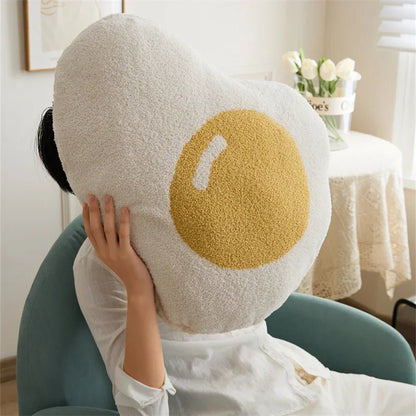 Coussin en peluche œuf poché, 20" | 50 cm