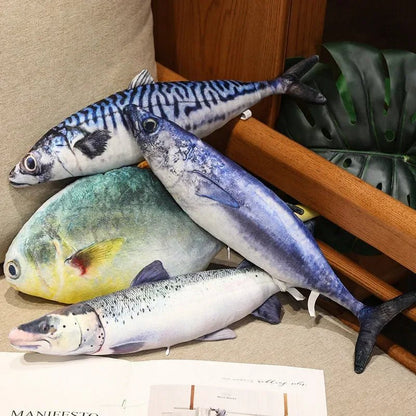 Colección de peces 3D realistas de peluche, cuatro peces, hasta 39" | 100 cm de largo