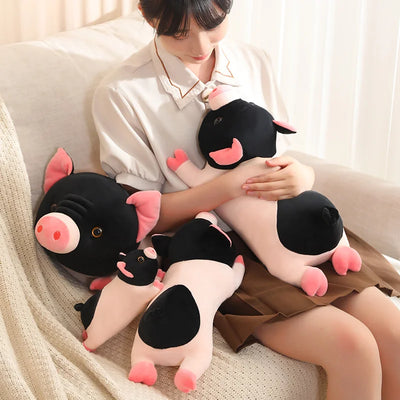 Realistic Black and Pink Pig Plushie, 8-24" | 20-60 cm plush toy – – – Image 1 | Plushie Produce