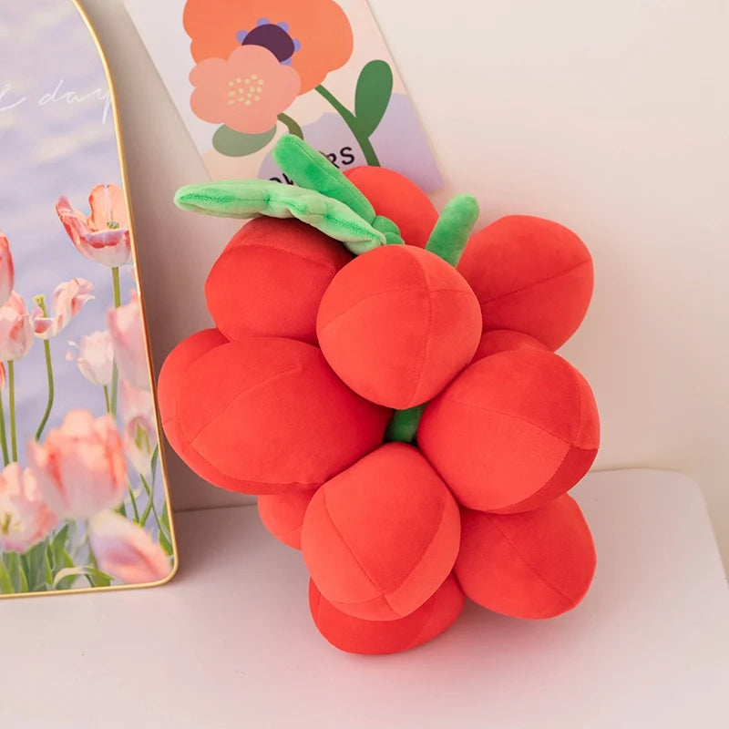 Realistic Grape Plushies, Five Colors, 9-14" | 22-35 cm plush toy – – Red – Image 1 | Plushie Produce