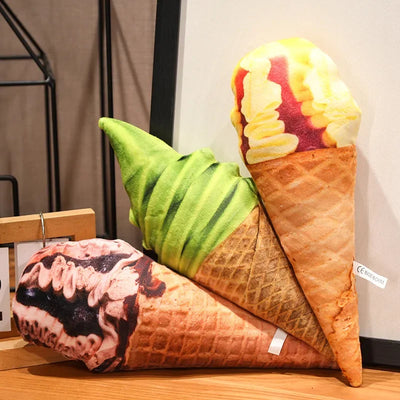 Realistic Ice Cream Throw Pillow, 8 Flavors, 8-20" | 20-50 cm plush toy – – – Image 2 | Plushie Produce