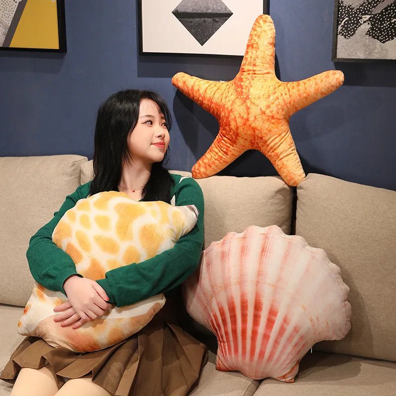 Plushie Realistic Seashell Throw Pillows, Six Styles