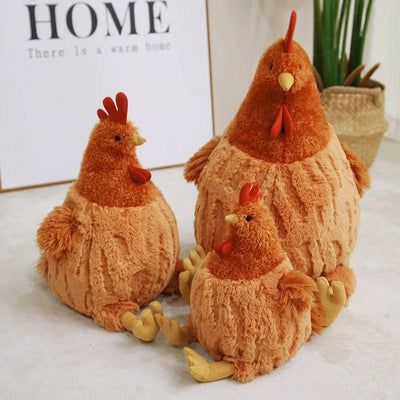 Realistic Sitting Chicken Plushie, 3 Sizes, 9-18" | 23-45 cm plush toy – – – Image 1 | Plushie Produce