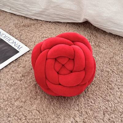 Rose Knot Plushie Throw Pillow, 11" | 28 cm 🌹 plush toy – – Red – Image 9 | Plushie Produce