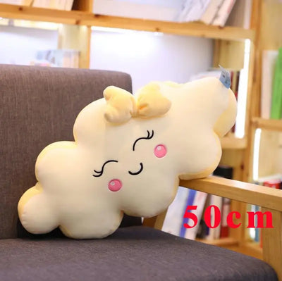Smiling Kawaii Cloud Plushie, 20-35" | 50-90 cm plush toy – – 50cm yellow – Image 15 | Plushie Produce