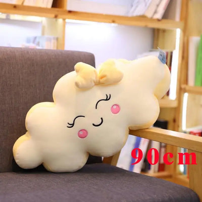Smiling Kawaii Cloud Plushie, 20-35" | 50-90 cm plush toy – – 90cm yellow – Image 20 | Plushie Produce