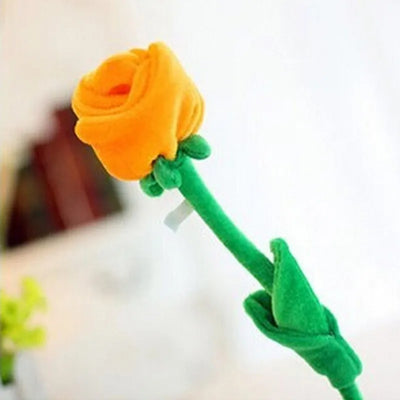 Stemmed Rose Plushies, Nine Colors, 13" | 32 cm plush toy – – Orange – Image 7 | Plushie Produce