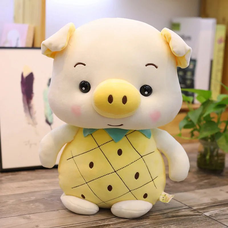 Stuffed Animal Pig & Rabbit in a Strawberry or Pineapple, 9-13"| 32-40 cm