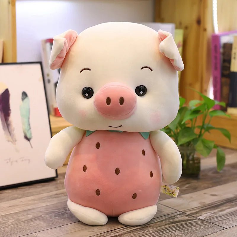 Stuffed Animal Pig & Rabbit in a Strawberry or Pineapple, 9-13"| 32-40 cm