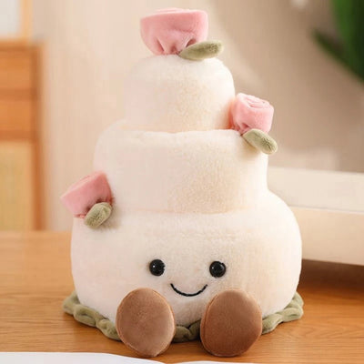 Wedding Cake Plushie, Two Colors, 12" | 30 cm plush toy – – White – Image 1 | Plushie Produce