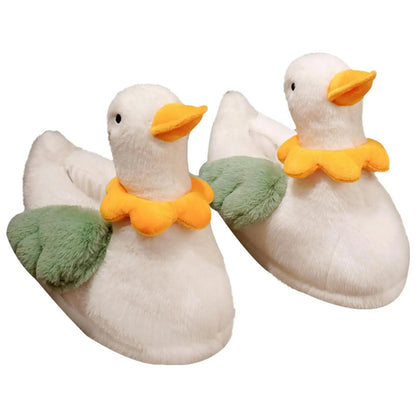 Plushie White Duck Slippers, US Men 6.5/ Women 8