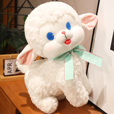White Lamb Plushie with Bow, 8-16" |20-40 cm plush toy – – – Image 5 | Plushie Produce