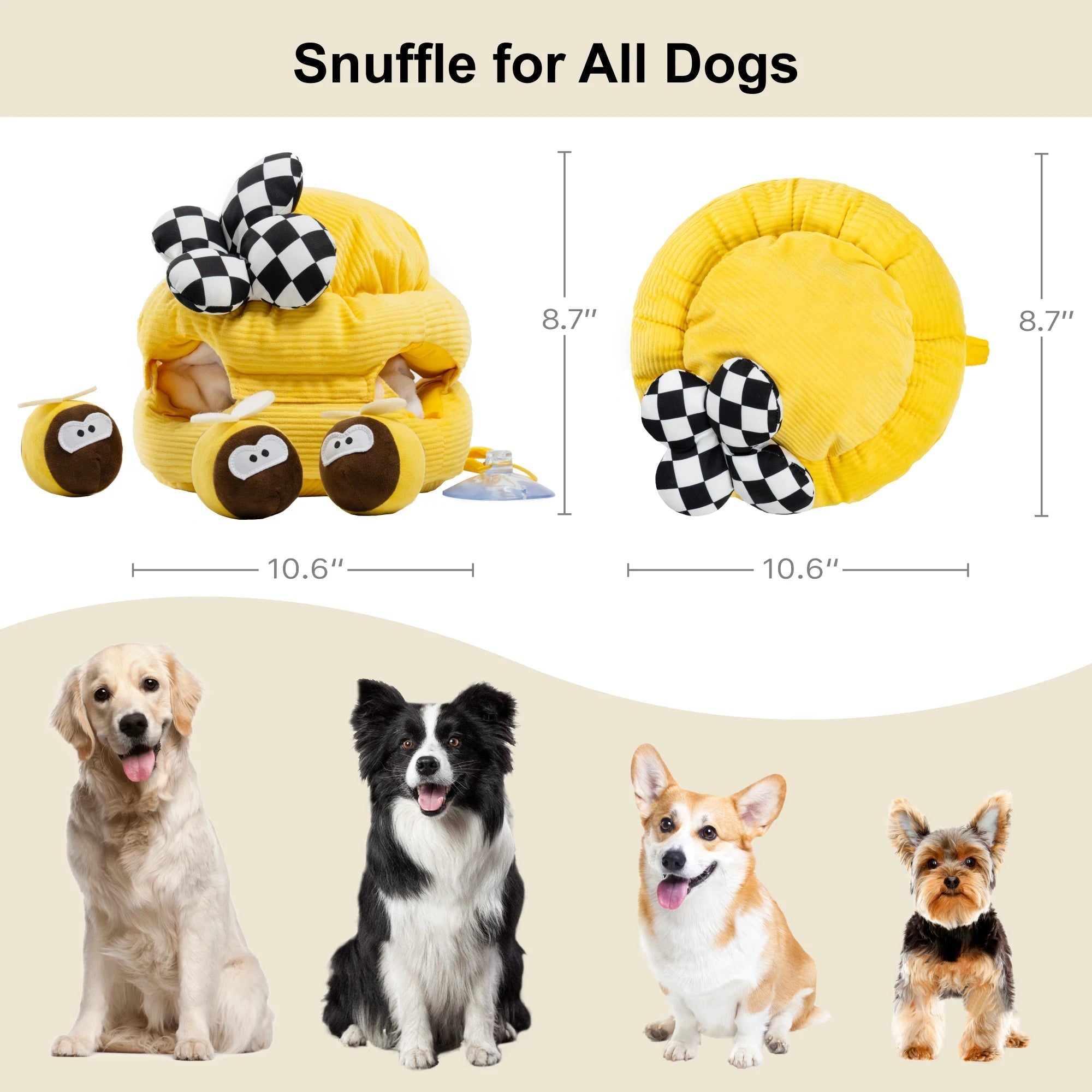 Buzzy Beehive Plush Puzzle Toy for Cats and Dogs Plushie Produce