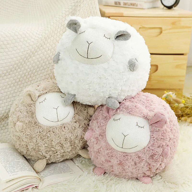 Fuzzy Sheep Plush Toy, Three Colors, 12" | 30 cm plush toy – – – Image 1 | Plushie Produce