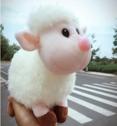Fuzzy Sheep Plushie, Two Colors, 9" | 23 cm plush toy – – White – Image 1 | Plushie Produce