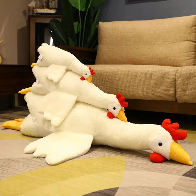 Jumbo Chicken Stuffed Animal, Two Colors, 1.6-4.3' | 50-130 cm plush toy – – – Image 3 | Plushie Produce