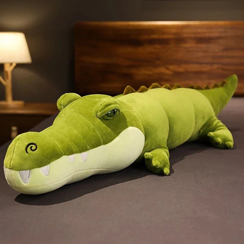 Jumbo Crocodile Plushie: Three Colors, 2.6-5.9 ft | 80-180 cm plush toy – – Light green – Image 2 | Plushie Produce