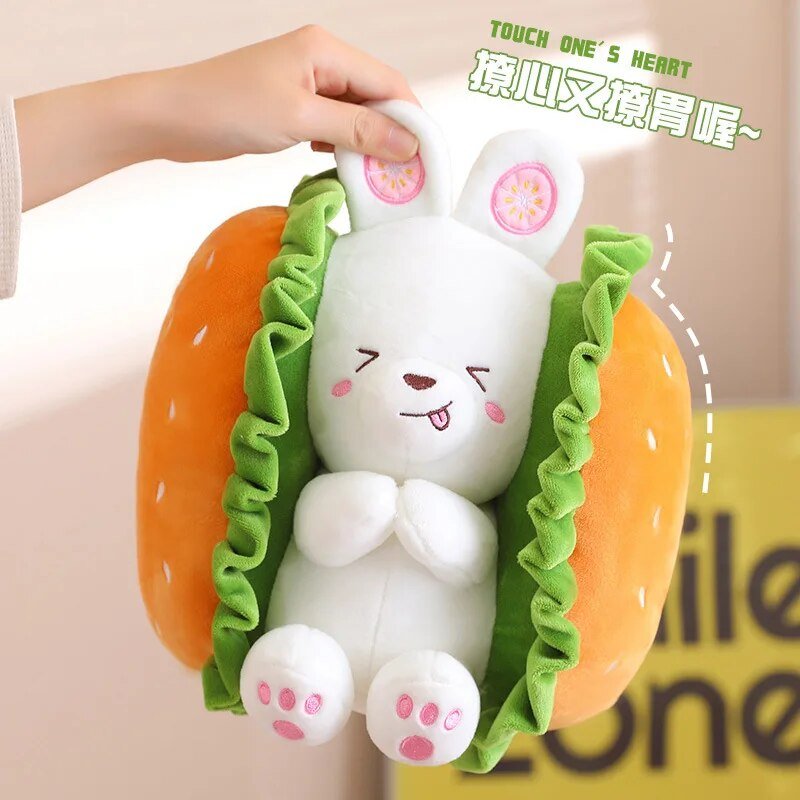 Kawaii Corgi/Rabbit as a Hamburger Plushie, 10-16" | 25-40 cm plush toy – – – Image 8 | Plushie Produce