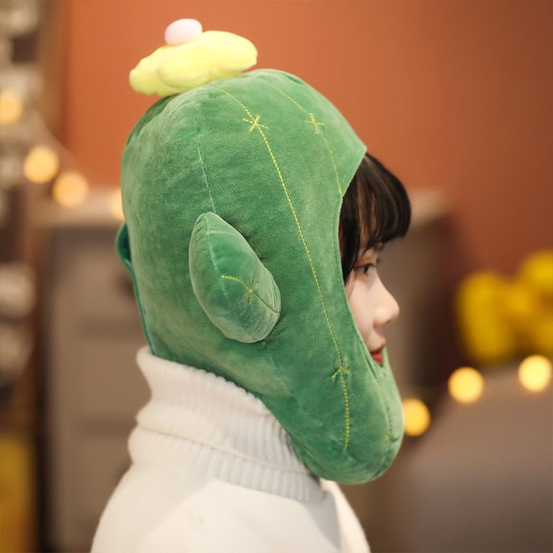 Novelty Cactus Hat Plush Plushie Produce