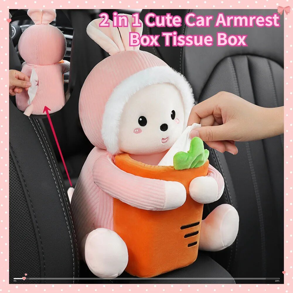 Plushie Animal Car Tissue Holder/Trash Can, Four Styles, 16" | 40 cm