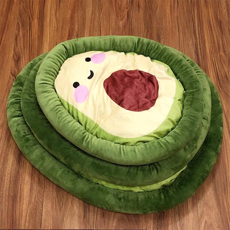 Plush Avocado Pet Bed, For Pets up to 39 lbs (18 kgs) Plushie Produce