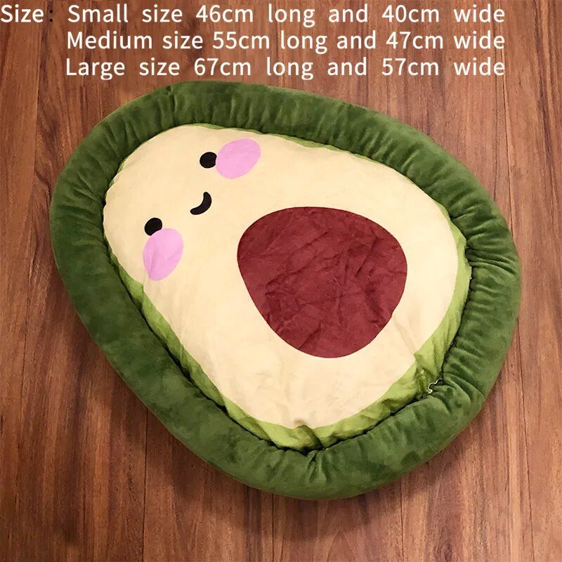 Plush Avocado Pet Bed, For Pets up to 39 lbs (18 kgs) Plushie Produce