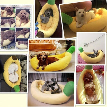 Plush Banana Pet Bed for Pets Up To 19 lbs (9 kg) Plushie Produce