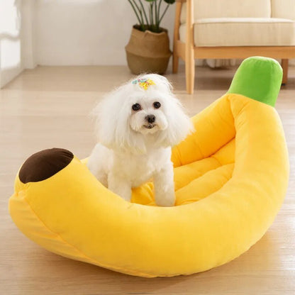 Plush Banana Pet Bed for Pets Up To 19 lbs (9 kg) Plushie Produce