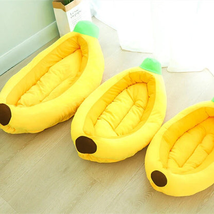 Plush Banana Pet Bed for Pets Up To 19 lbs (9 kg) Plushie Produce