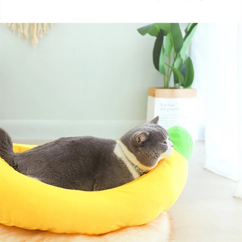 Plush Banana Pet Bed for Pets Up To 19 lbs (9 kg) Plushie Produce