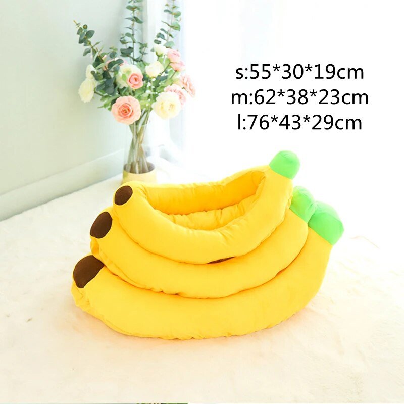 Plush Banana Pet Bed for Pets Up To 19 lbs (9 kg) Plushie Produce