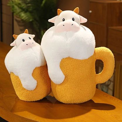 Plushie Beer Mug with a Cow or Fox, 15-23" | 38-50 cm