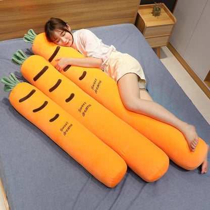 Plush Carrot Body Pillow, 3.3-4.3' | 1-1.3 m Plushie Produce