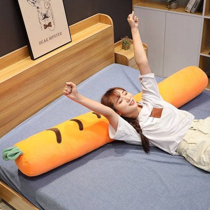 Plush Carrot Body Pillow, 3.3-4.3' | 1-1.3 m Plushie Produce