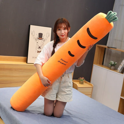 Plush Carrot Body Pillow, 3.3-4.3' | 1-1.3 m Plushie Produce